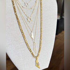 Israeli map. Jewish Star of David. Hebrew jewelry
